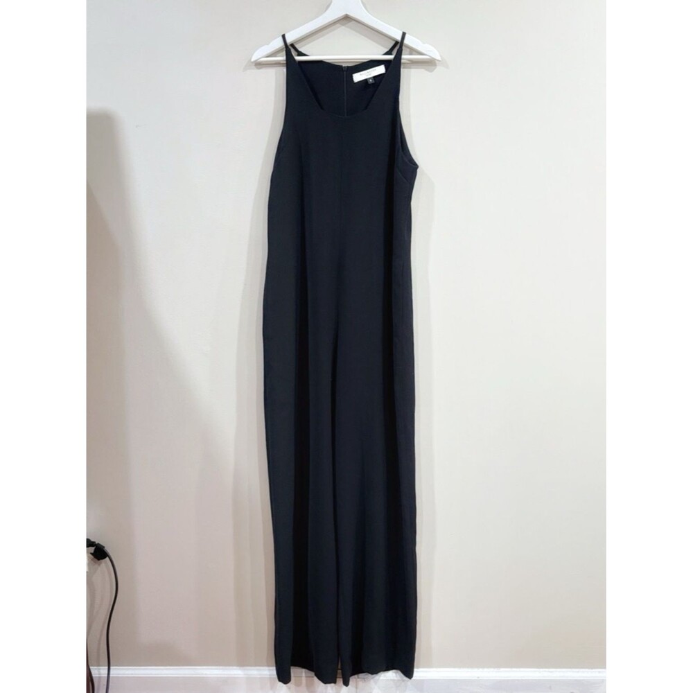 Kallmeyer NY Jumpsuit Womens 6 Black Wide Leg Sleeveless Minimalist Chic Luxury